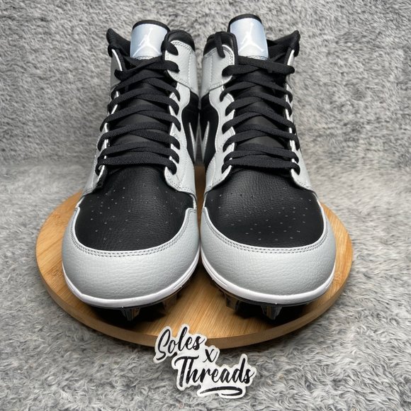 Air Jordan 1 Mid TD \'Shadow 2.0\' Size 14 Men\'s Football Cleats Black Smoke Grey main image 6